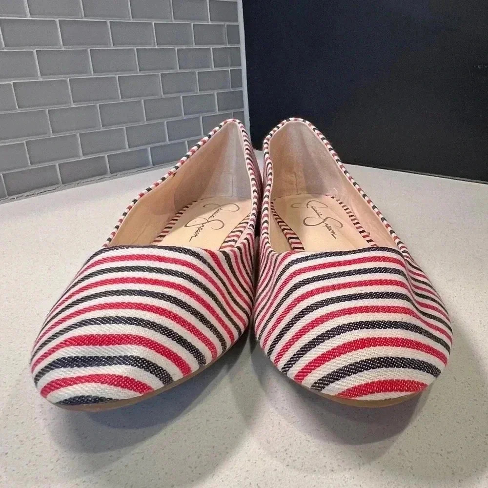 Jessica Simpson Flats Size 10 Red White and Blue
